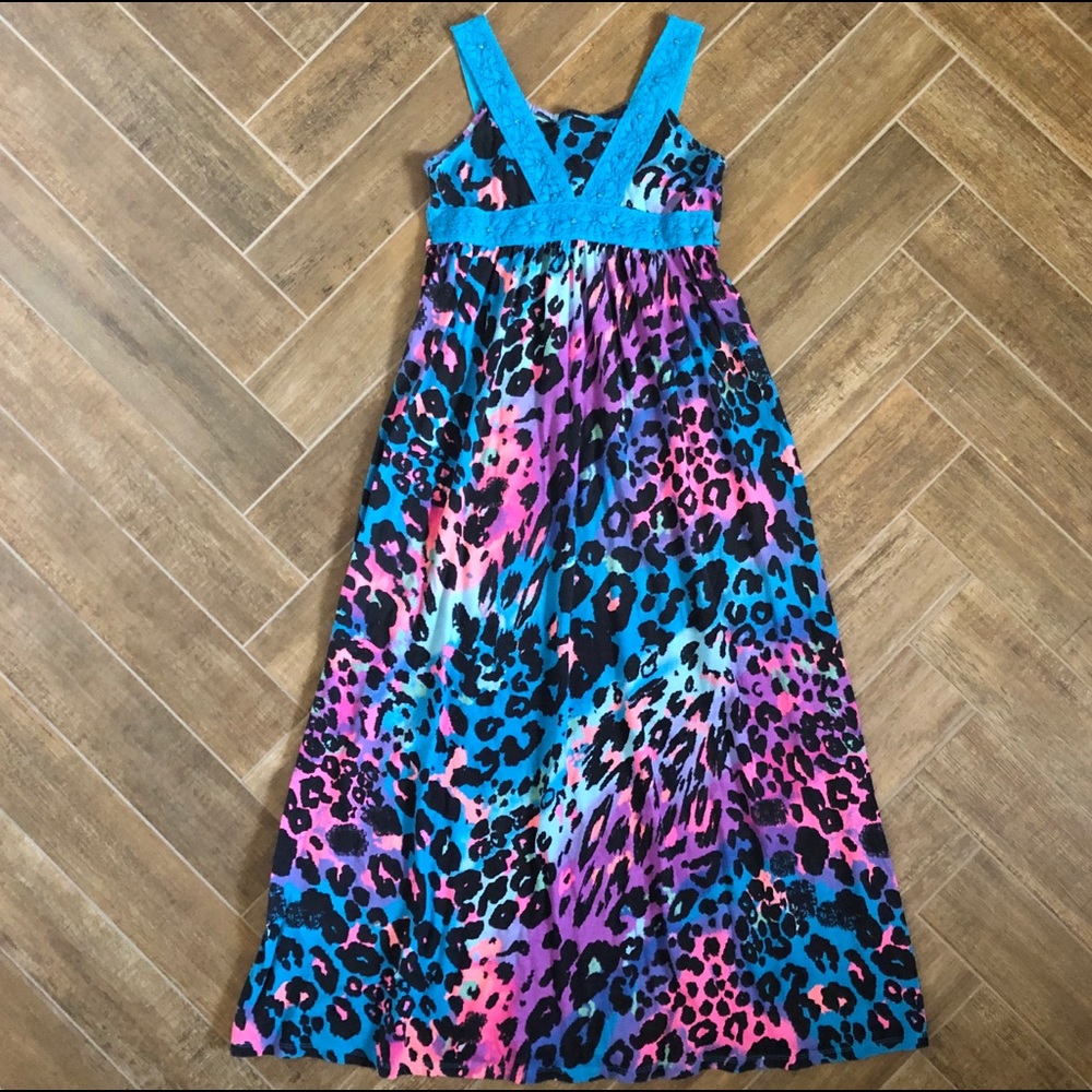 Girls Leopard print maxi dress- Justice size 12